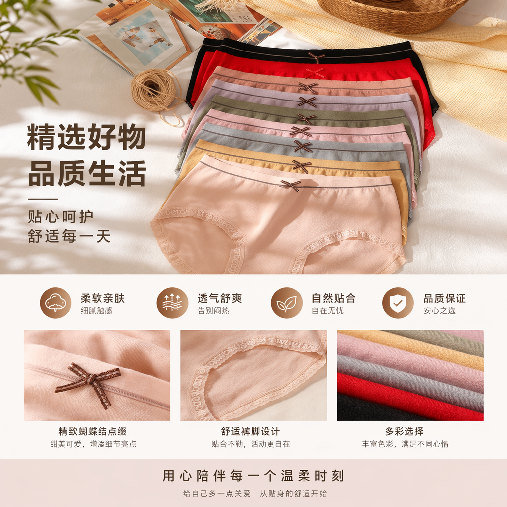 纯棉女士内裤 无菌内裤 舒适透气旅行居家女士内裤详情1