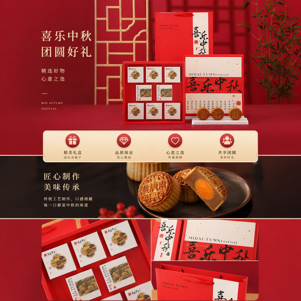 New mooncake packaging boxes for the Mid-Autumn Festival, 4 pieces, 6 pieces, 8 pieces, high-end mooncake boxes, empty boxes, gift boxes, custom logos pic 1