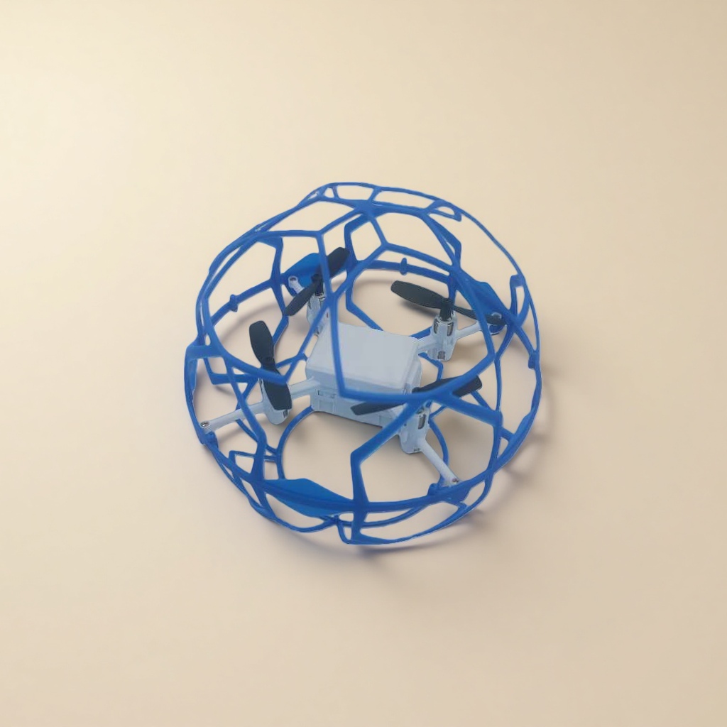 Blue spherical protective cover, white drone details Picture