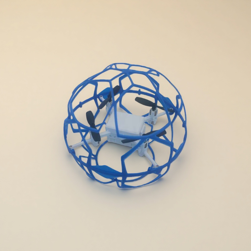 Blue spherical protective cover, white drone Application Scenario