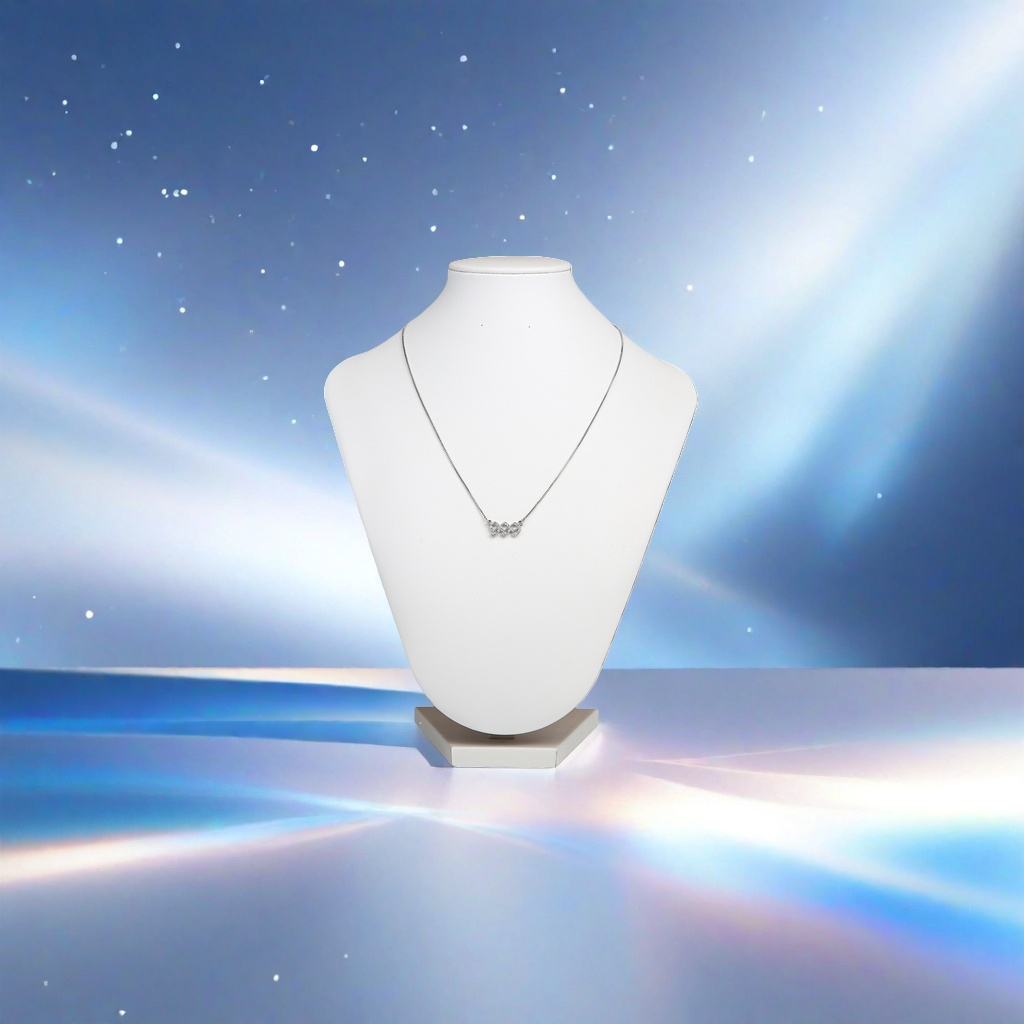 White necklace display stand, silver necklace storage stand, metal simple desktop display stand