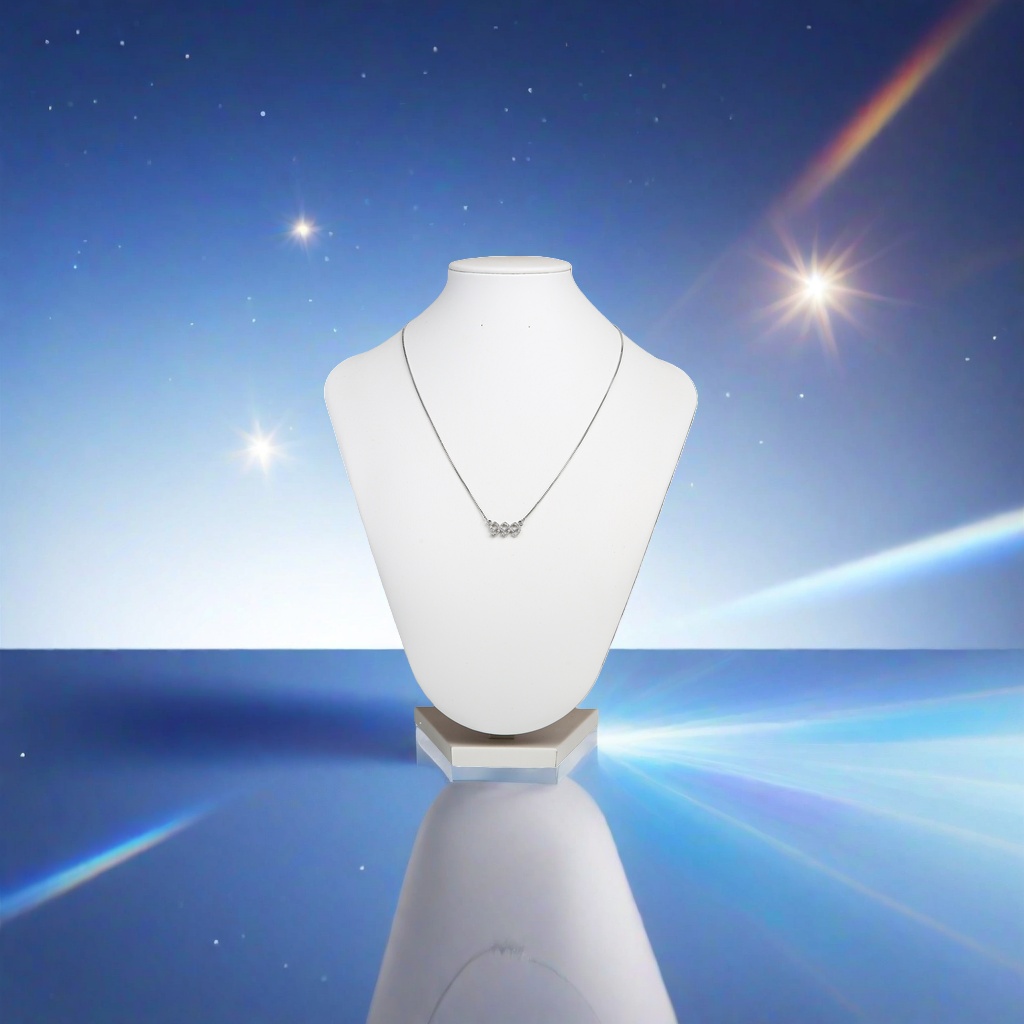 White necklace display stand, silver necklace storage stand, metal simple desktop display stand Specification image