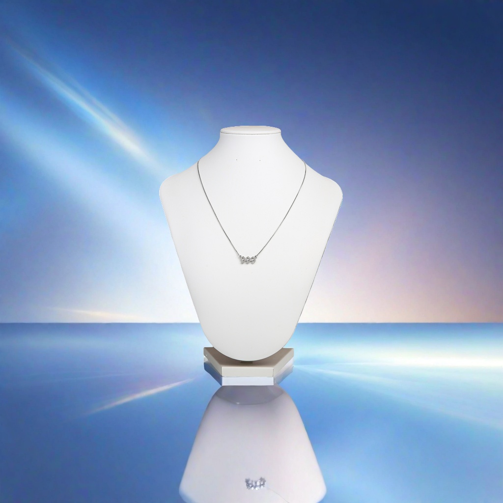 White necklace display stand, silver necklace storage stand, metal simple desktop display stand details Picture