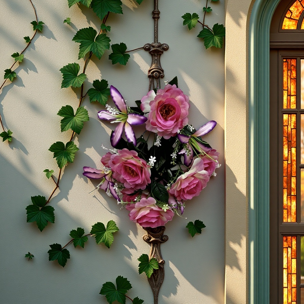 Pink and purple artificial flower bouquets, artificial fresh flowers, living room and bedroom decorative items Specification image