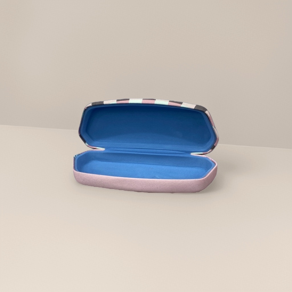 粉色条纹眼镜盒产品图