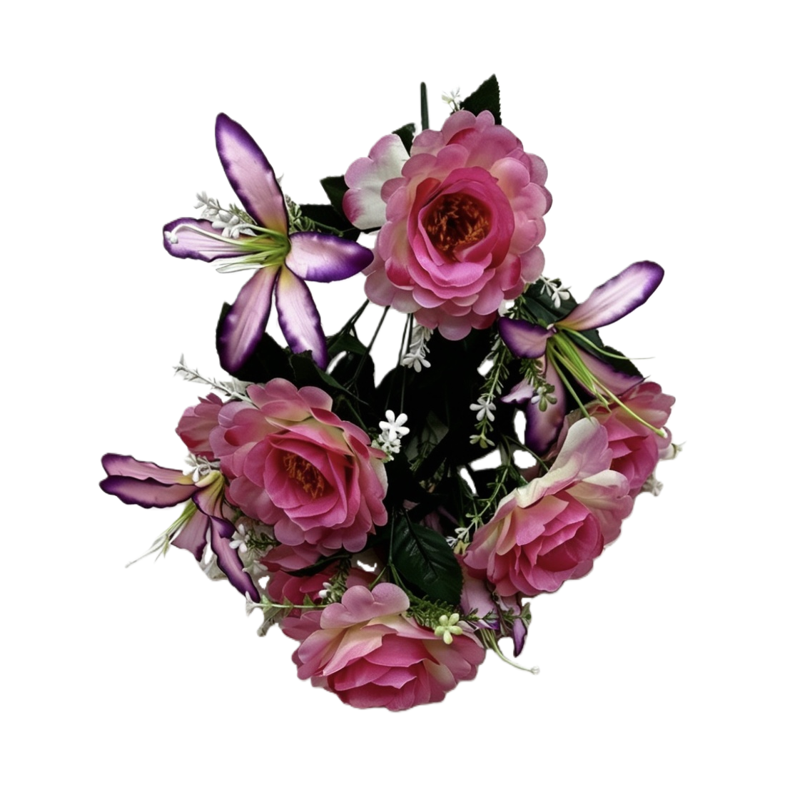Pink and purple artificial flower bouquets, artificial fresh flowers, living room and bedroom decorative items Item Picture