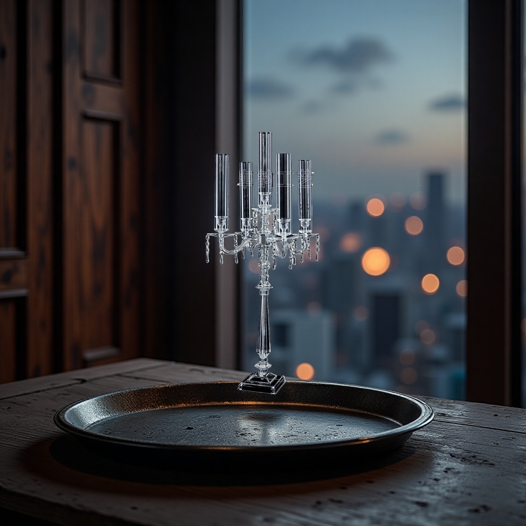 شمعدان من الكريستال الشفاف Specification image