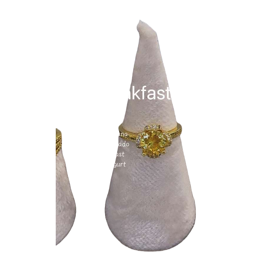 فلاحت السيدة بخاتم الفضة 925 المطلية بالذهب Item Picture