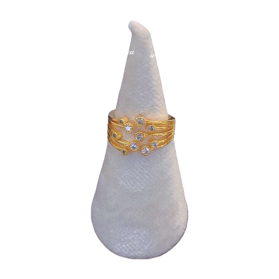 إن اللون الذهبي متعدد الطبقات يحتوي على خاتم من الواجهة البيضاء Item Picture