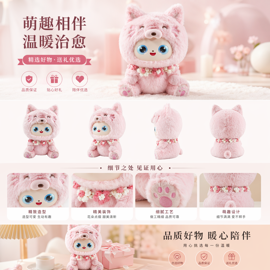 蜜杏AI智能陪伴毛绒玩具 具备AI功能的AI玩具 会对话可互动详情1