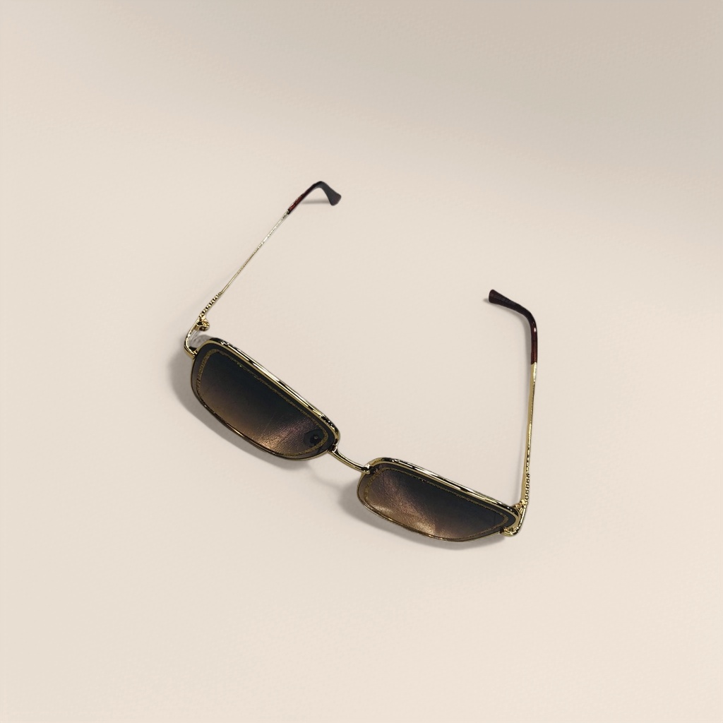 Golden-framed sunglasses with metal frames are light and comfortable, making them a must-have for daily commutes and travels