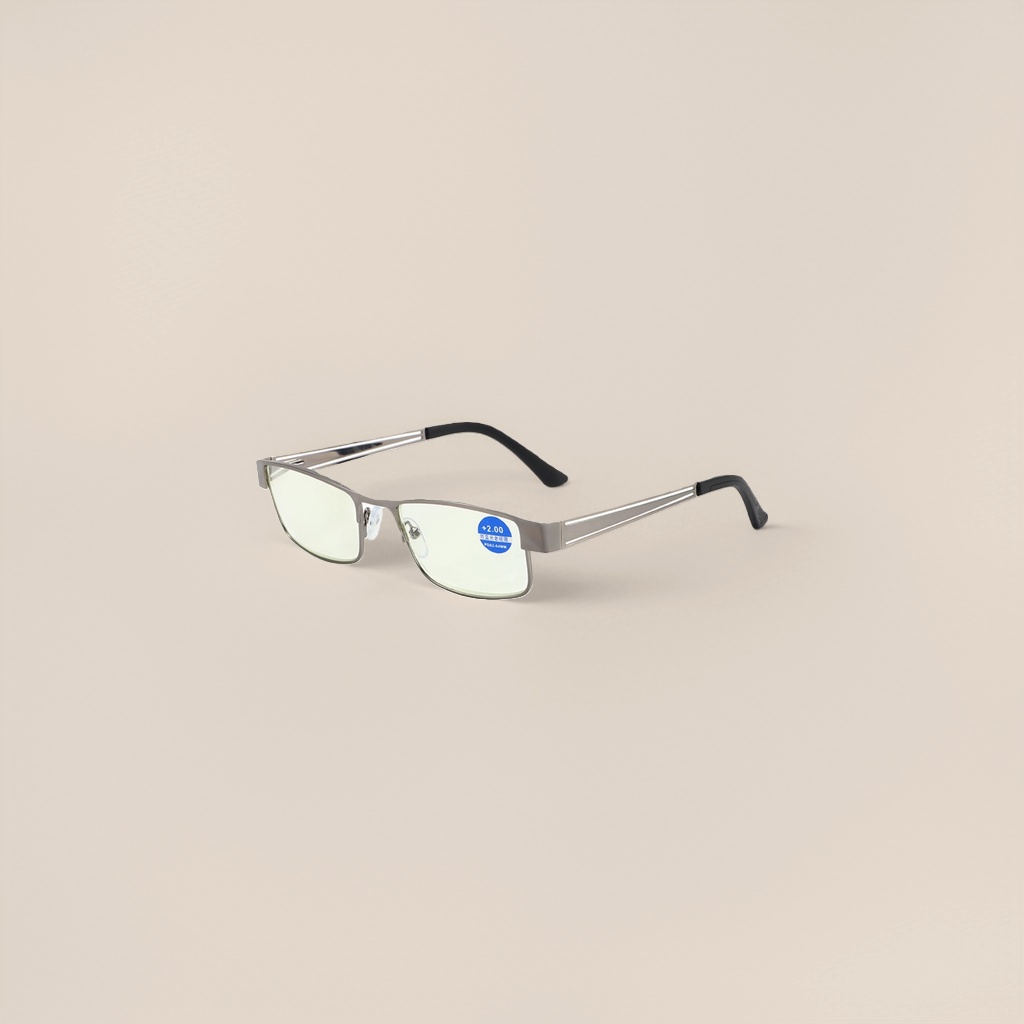 إطارات فضية معدنية، نظارات صفراء، نظارات سوداء، باللون الأزرق +2.00 عند نهاية الساق Specification image