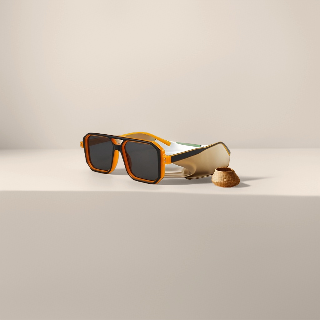 Orange and black framed sunglasses, fashionable UV-resistant polarized sunglasses, suitable for both men and women