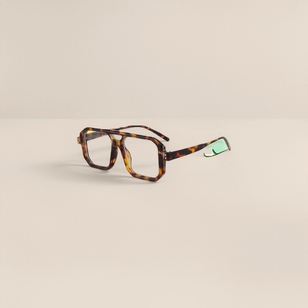 Gafas de marco grande de color tortuga moda retro anti luz azul ligero y cómodo Specification image