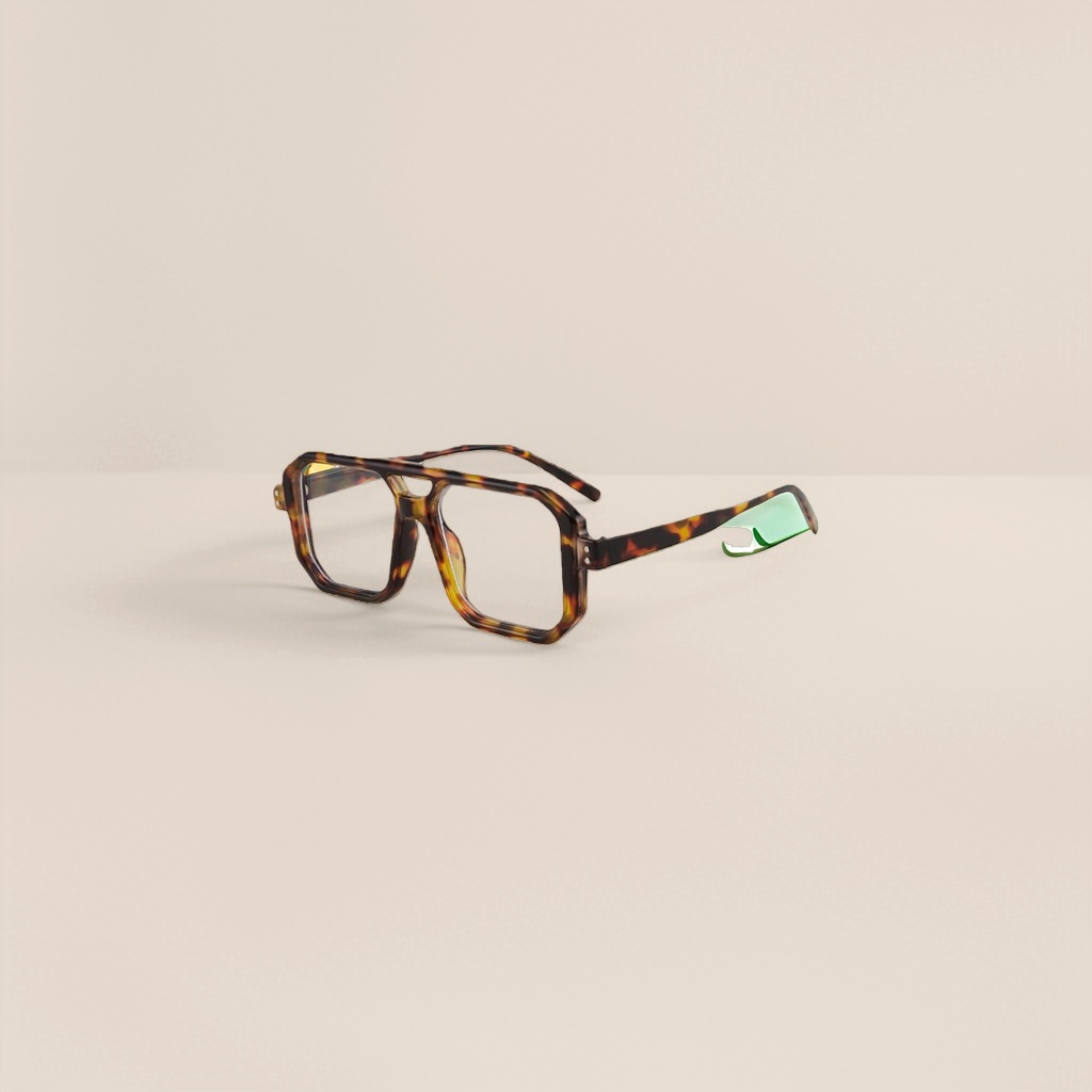 Gafas de marco grande de color tortuga moda retro anti luz azul ligero y cómodo details Picture
