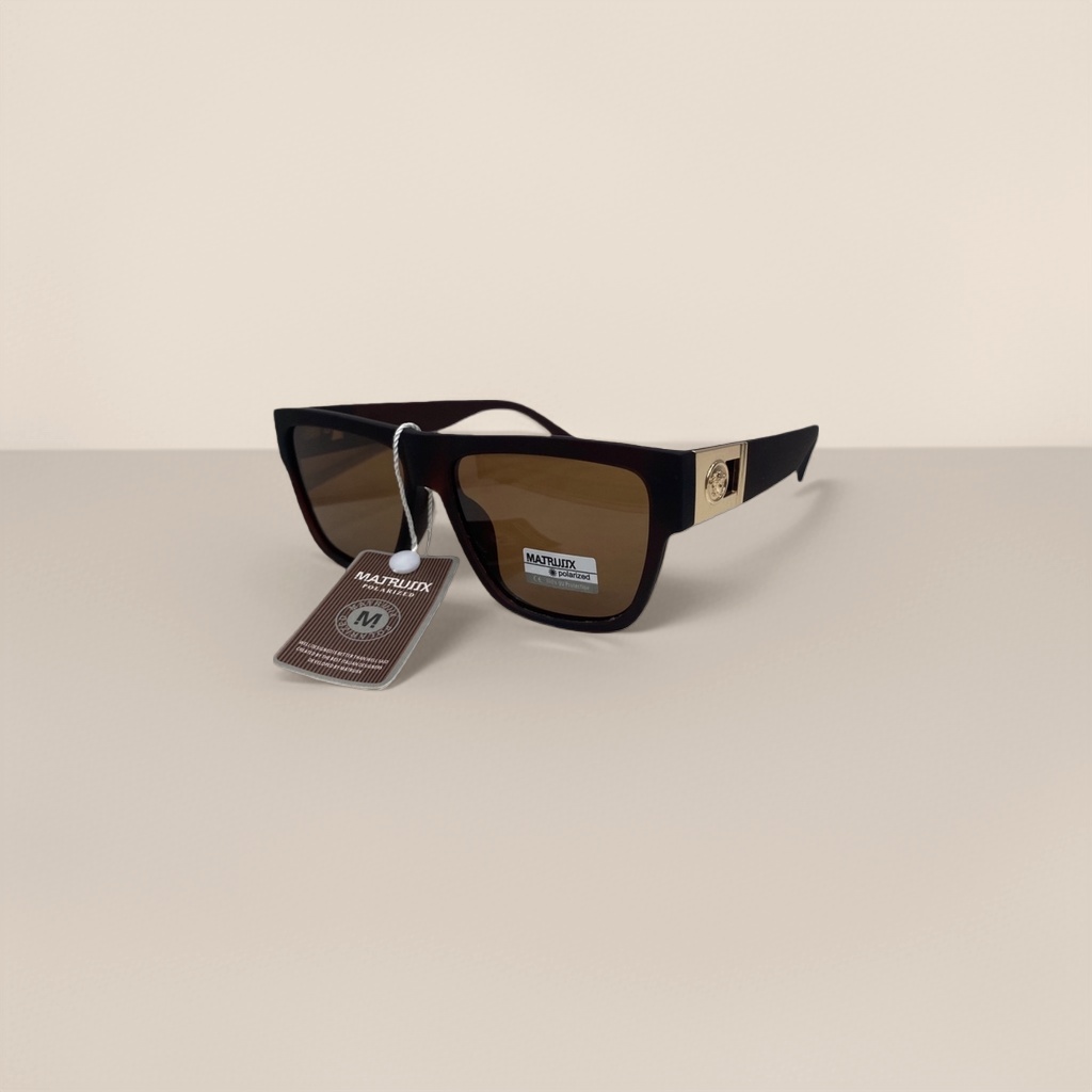 Gafas de sol cuadradas negras polarizadas anti-uv fashion shades unisex details Picture