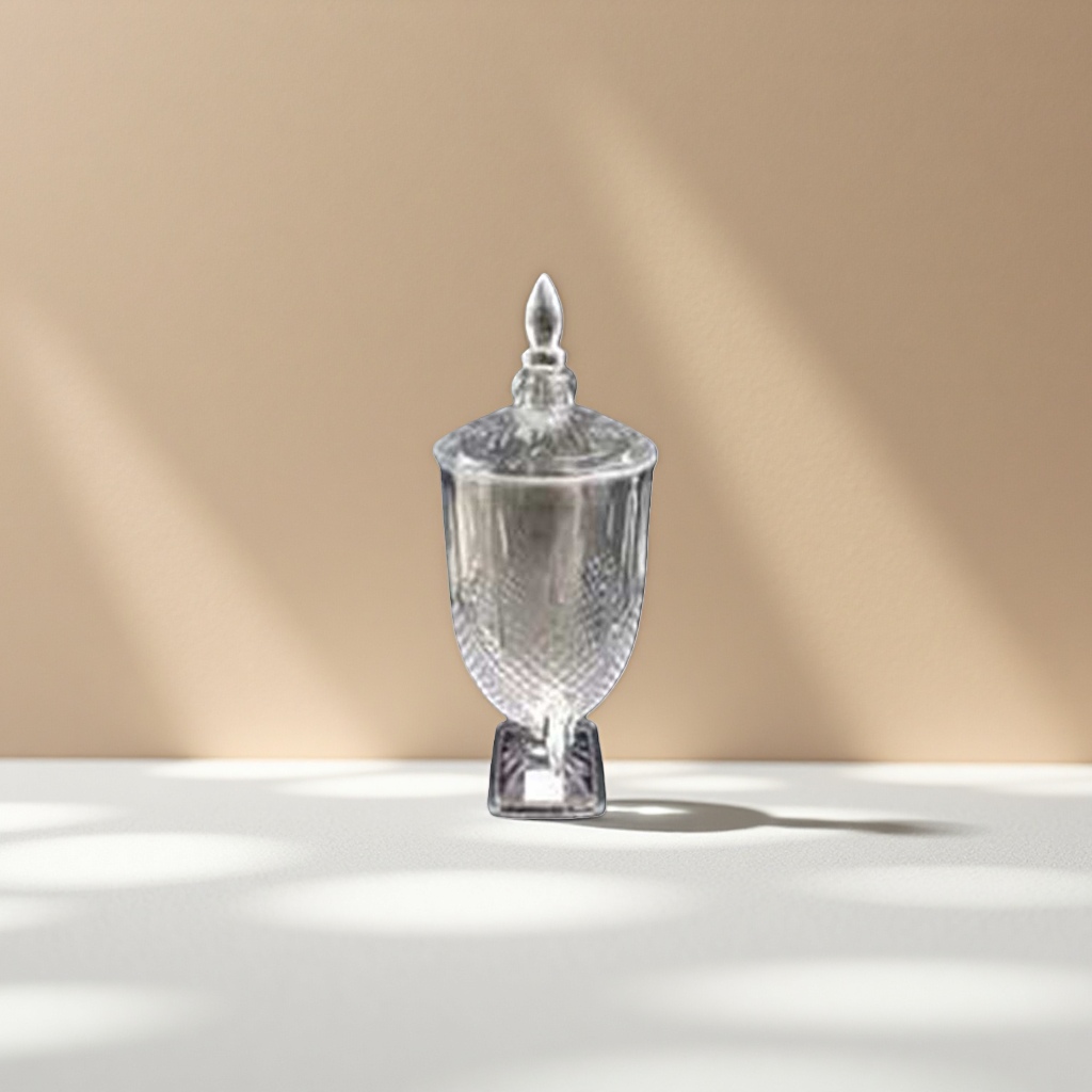 Czech crystal high-footed decanter, glass decanter, wine pouring and wine dispenser, universal