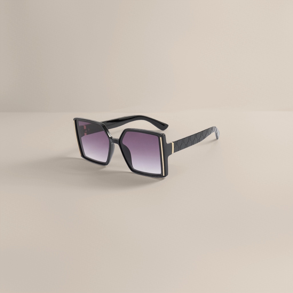 Black square sunglasses with metal frames are light, comfortable and essential for outdoor cycling Specification image