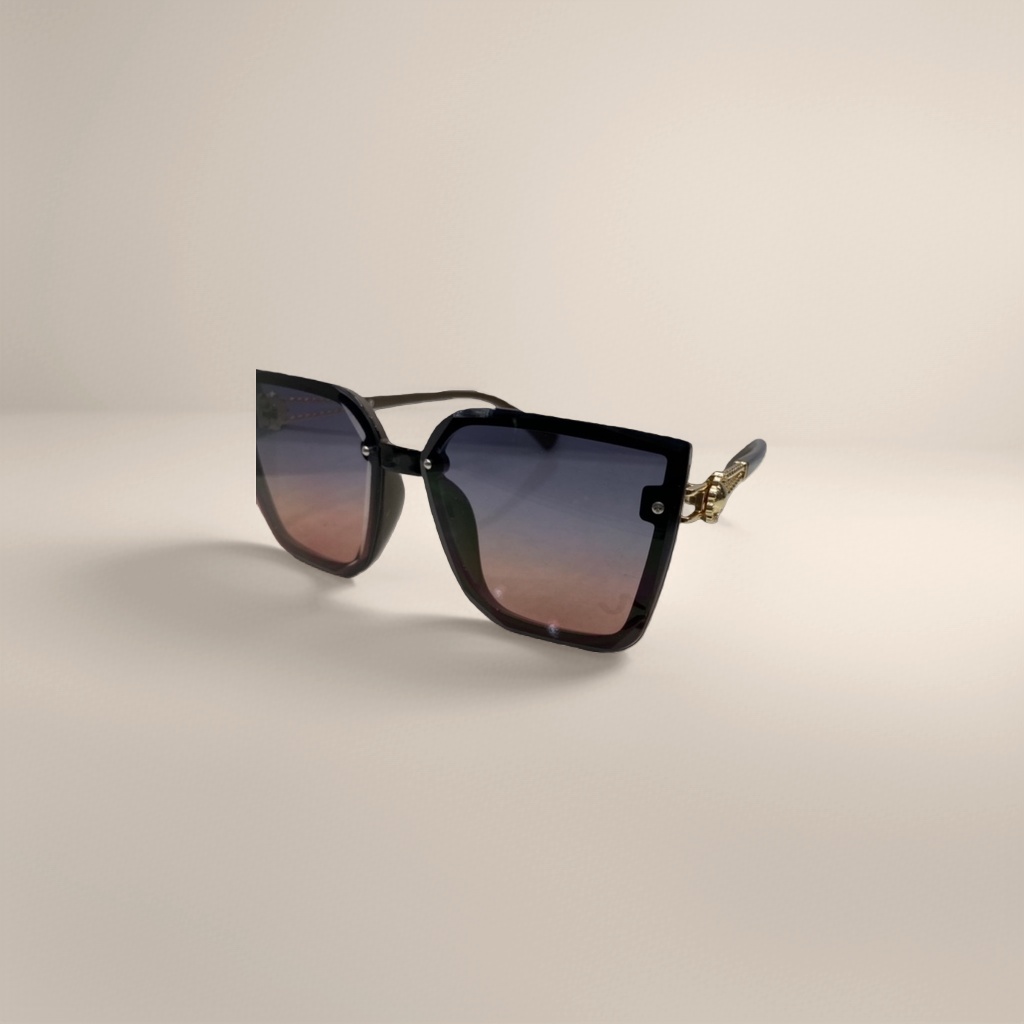 Black gradient lens sunglasses, fashionable UV-resistant polarized sunglasses details Picture