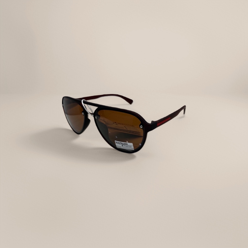 Dark brown pilot sunglasses with metal frames are lightweight and suitable for outdoor cycling Application Scenario