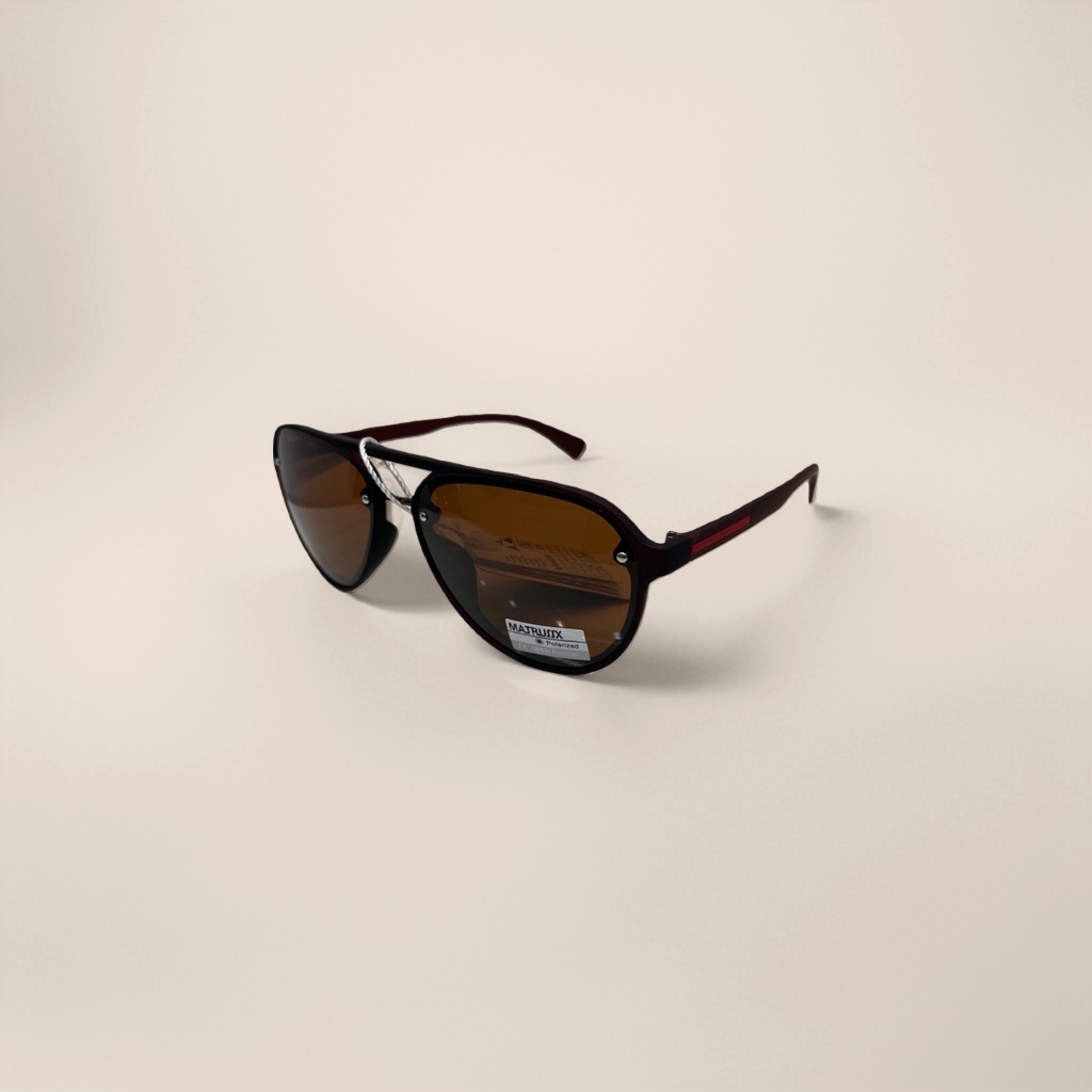 Dark brown pilot sunglasses with metal frames are lightweight and suitable for outdoor cycling Specification image