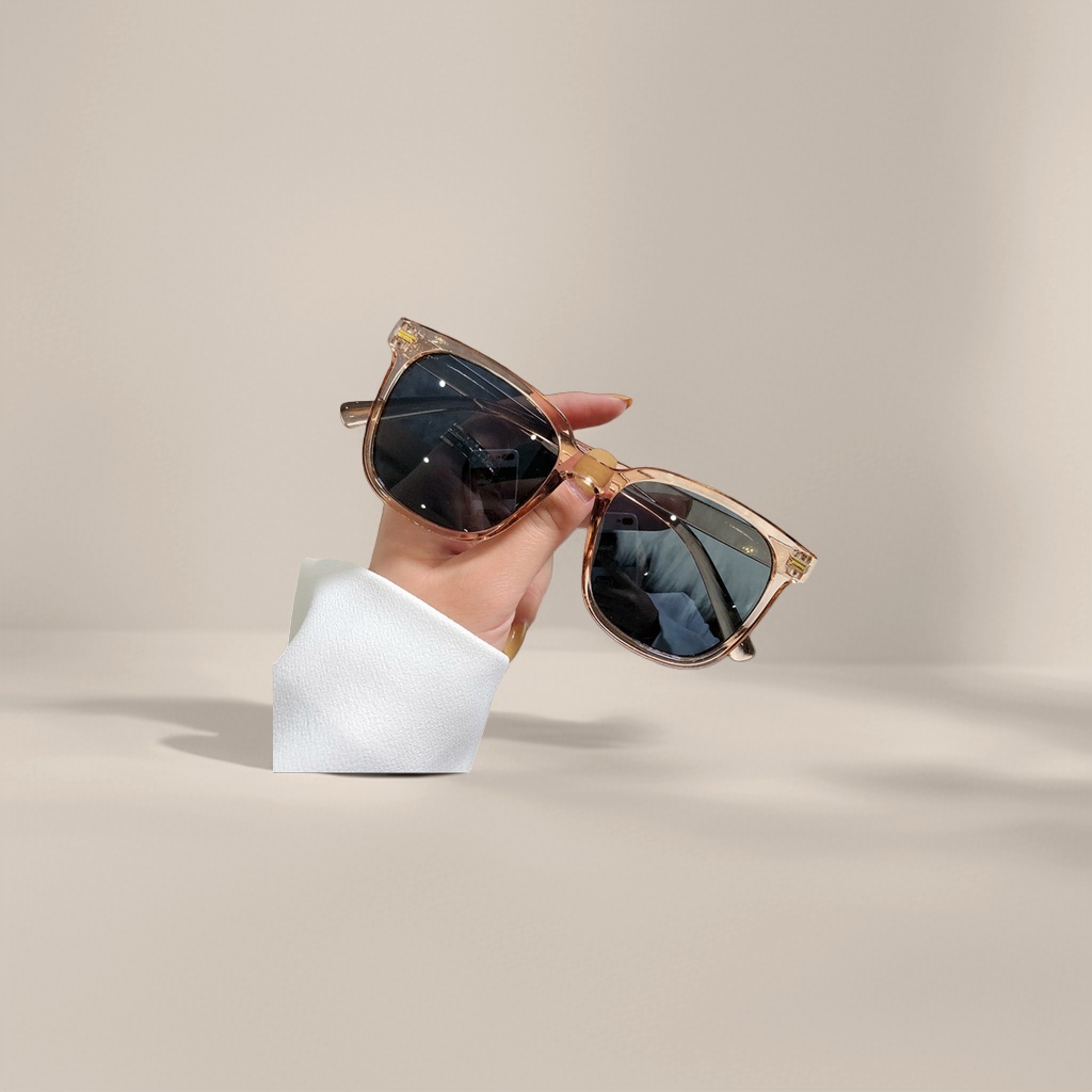 Brown transparent frame sunglasses are fashionable and versatile, as well as UV-resistant polarized sunglasses Specification image