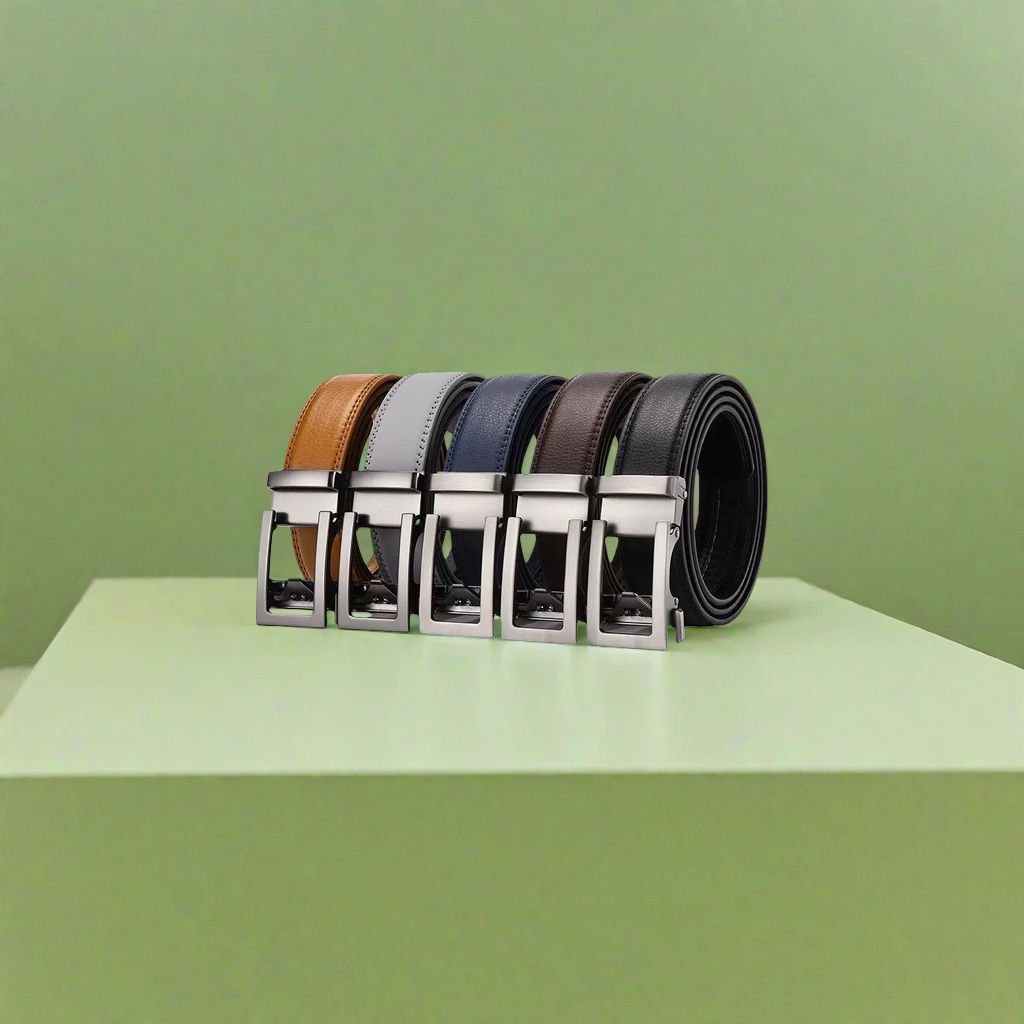 五色真皮皮带配金属扣男士休闲腰带