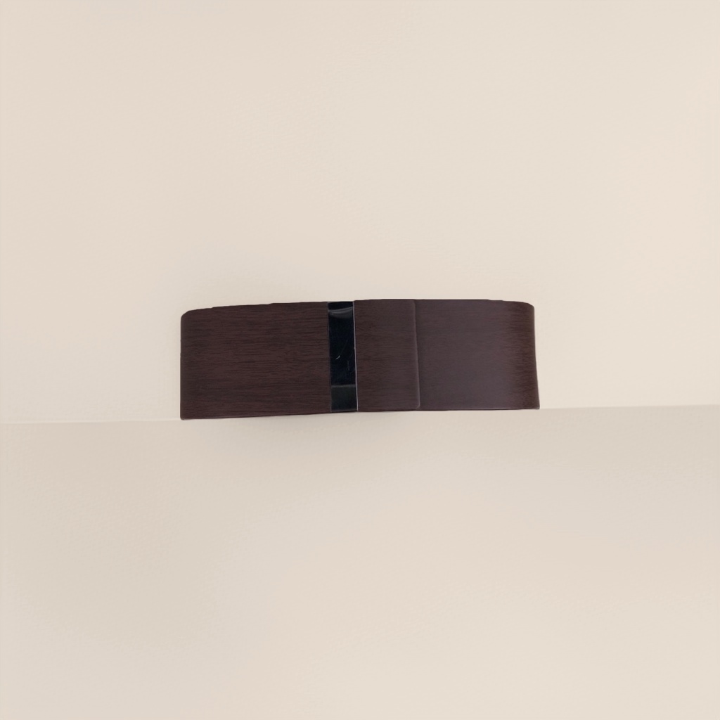 Dark brown wood-grain leather long, simple business retro style glasses case Specification image