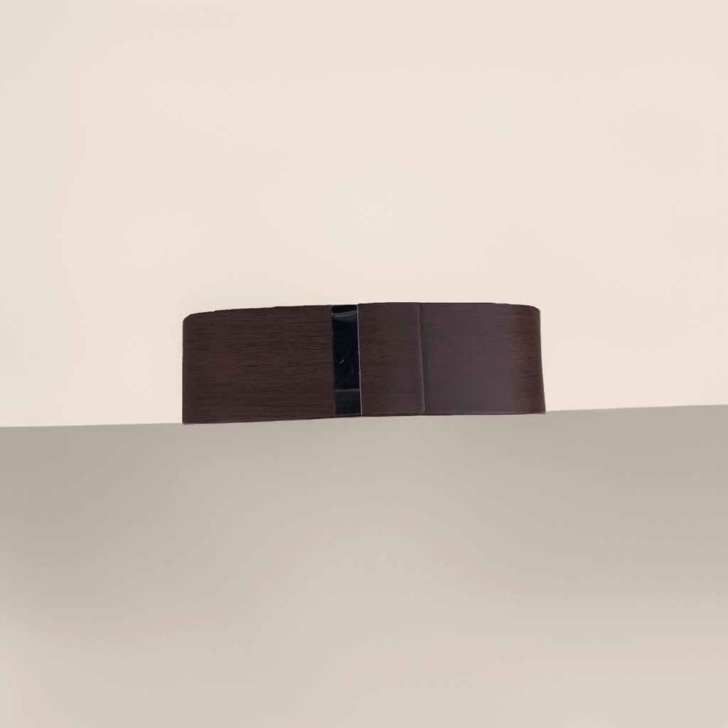 Dark brown wood-grain leather long, simple business retro style glasses case Application Scenario