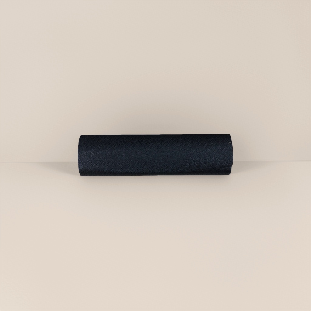Black textured roll-shaped eyeglass case Specification image