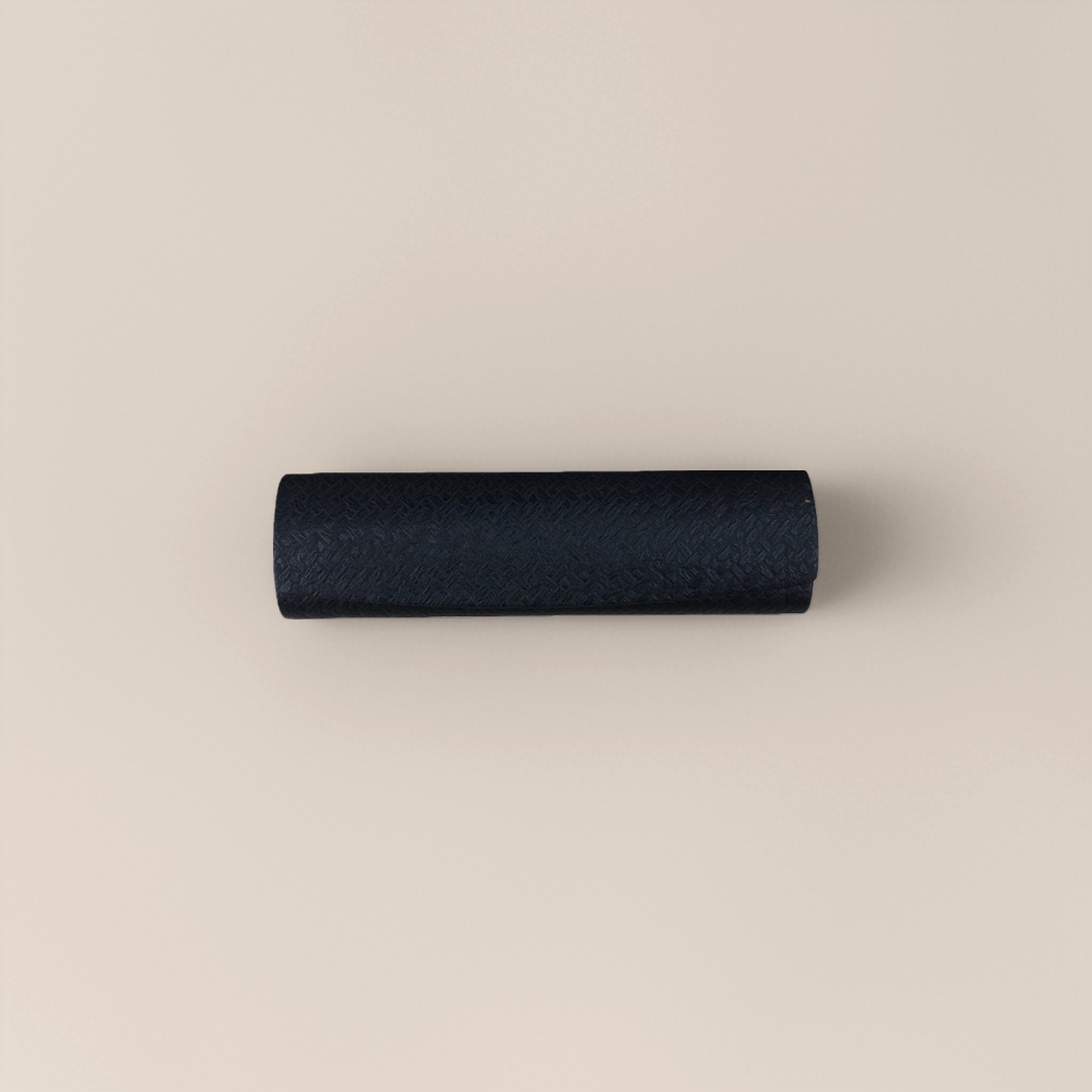 Black textured roll-shaped eyeglass case