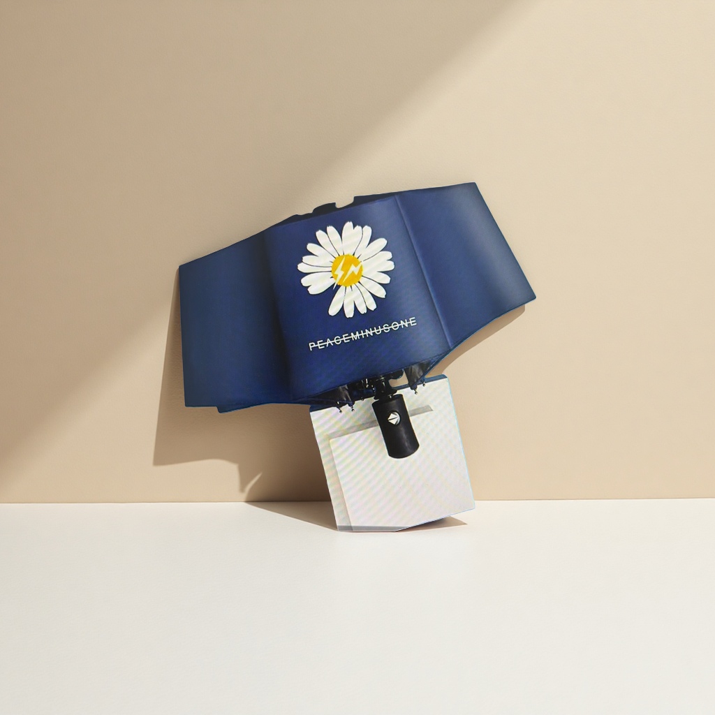 Azul oscuropeaceminusone daisyrelámpago estampado paraguas blancoparaguas con cara amarillocorazón daisy Application Scenario