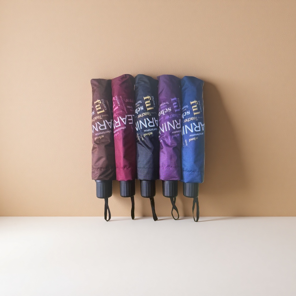 Colorful letter printed all-weather umbrella, waterproof, sun-proof, lightweight and foldable Application Scenario