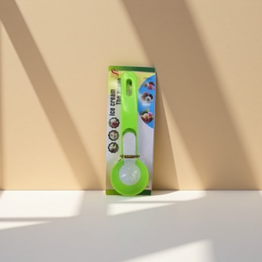Green ice cream spoon, stainless steel scoop, ice cream and dessert special spoon, multi-functional kitchen tool details Picture