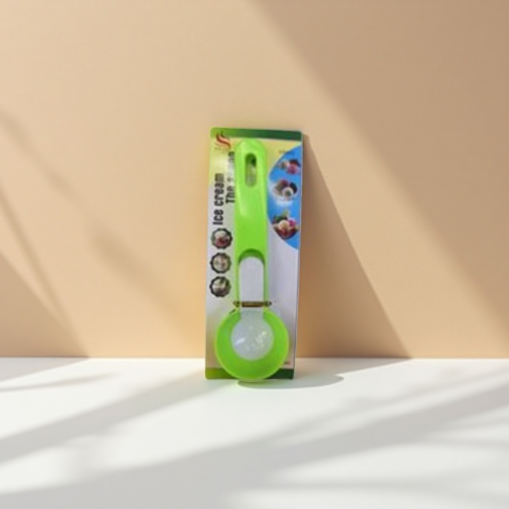 Green ice cream spoon, stainless steel scoop, ice cream and dessert special spoon, multi-functional kitchen tool