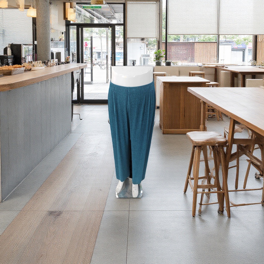Azul rayas verticales cintura alta pierna ancha colgante slim casual versátil pantalones para mujeres Application Scenario