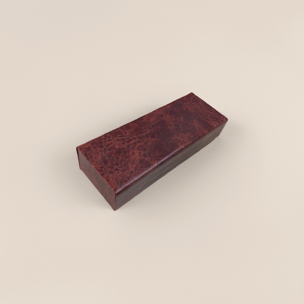 Brown faux leather-textured rectangular gift box, packaging box, storage box, gift box