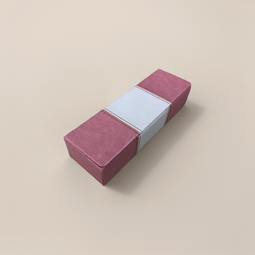 粉色白条纹长方形盒子细节图