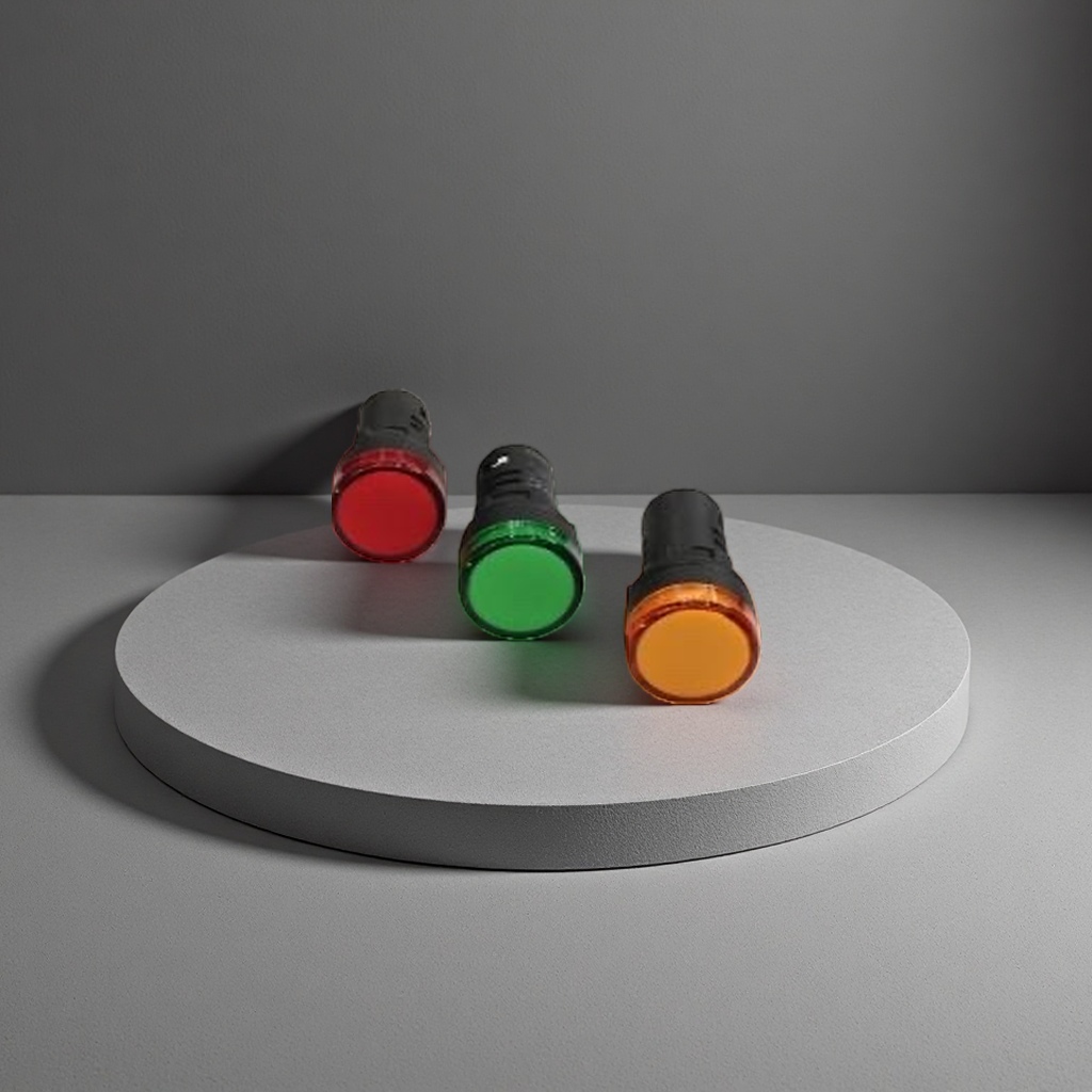 The red, green and yellow three-color indicator light power status display LED signal light is used for industrial control