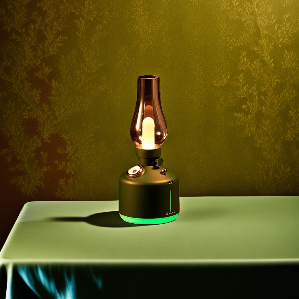 The green retro time humidifier with a time lamp design creates a home atmosphere details Picture