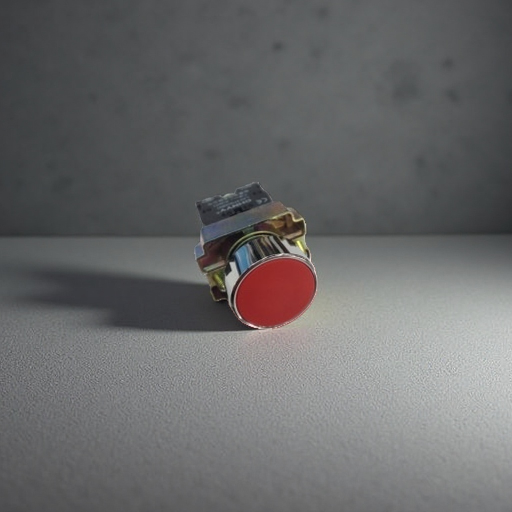 Red button switch, waterproof and dustproof industrial-grade emergency stop switch, 22mm round hole installation details Picture