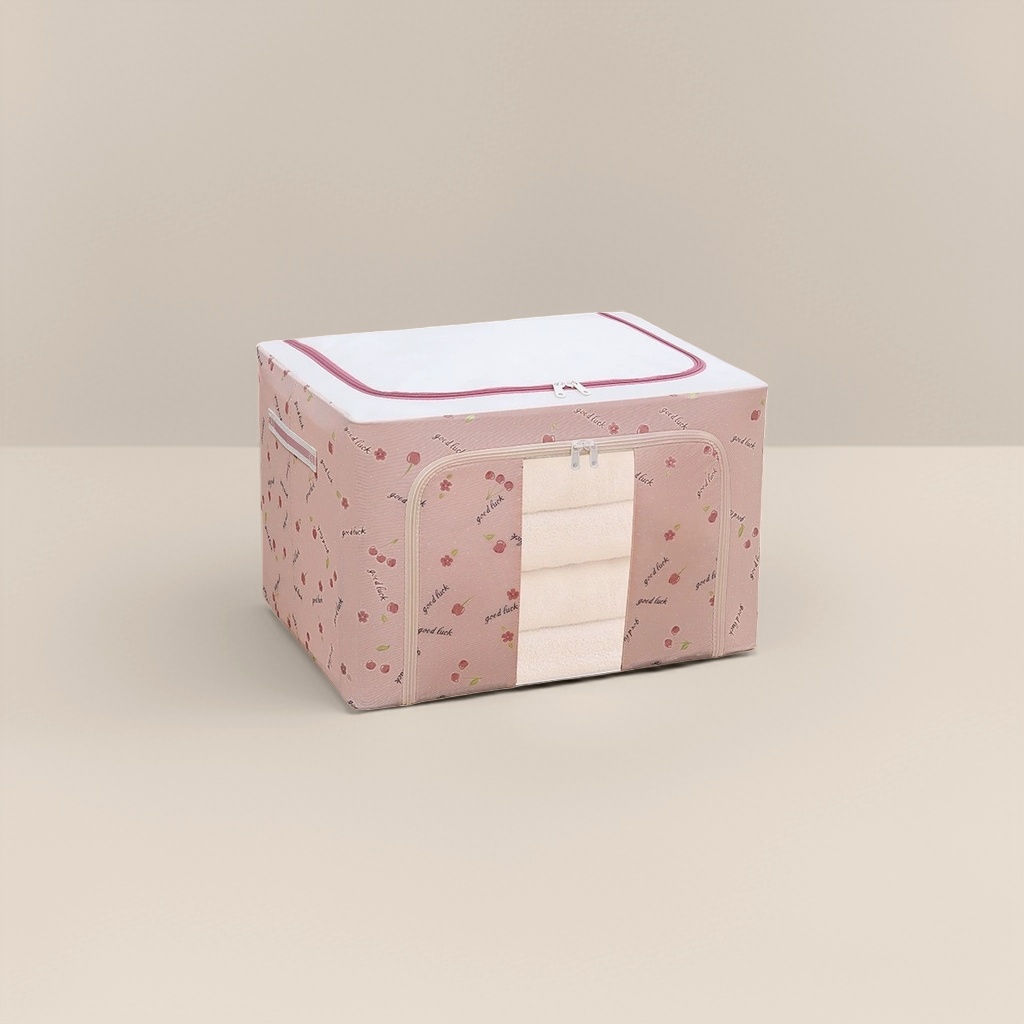 Patrón de cereza rosa caja de almacenamiento organizador de gran capacidad dormitorio sala de estar universal details Picture