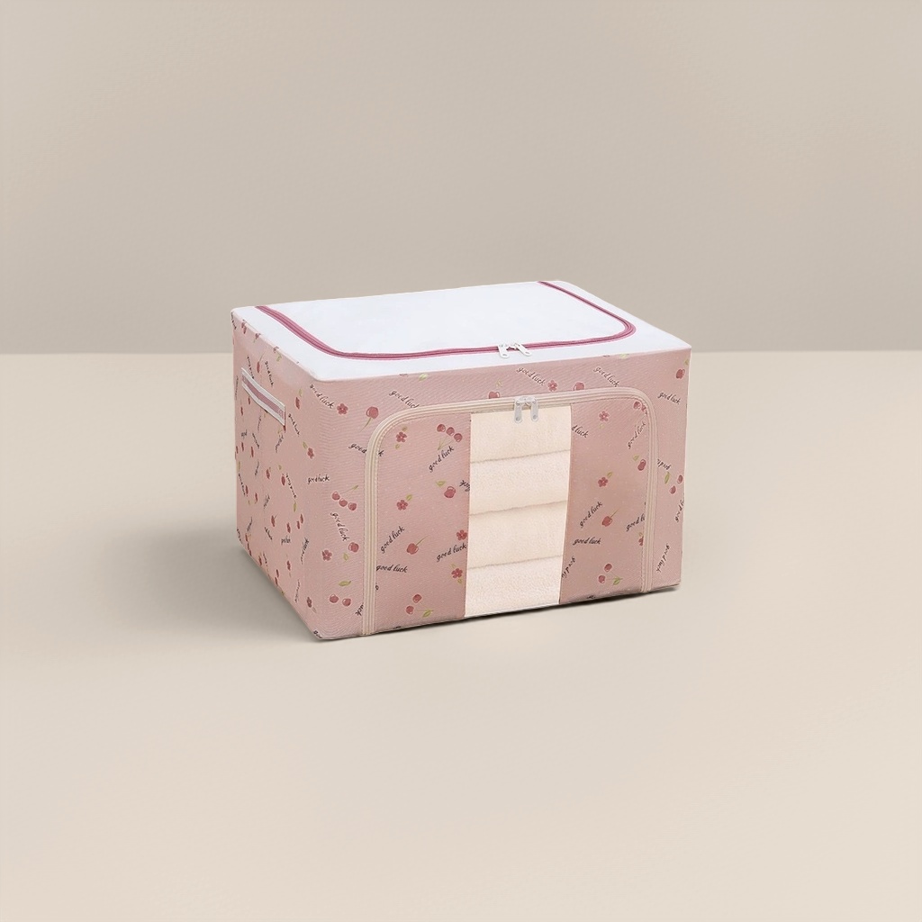 Patrón de cereza rosa caja de almacenamiento organizador de gran capacidad dormitorio sala de estar universal Specification image