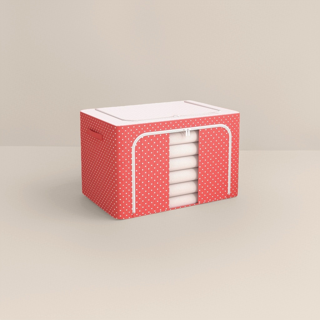 Red wave point oxford caja de almacenamiento de tela caja organizadora de polvo de gran capacidad para el hogar dormitorio sala de estar universal Application Scenario