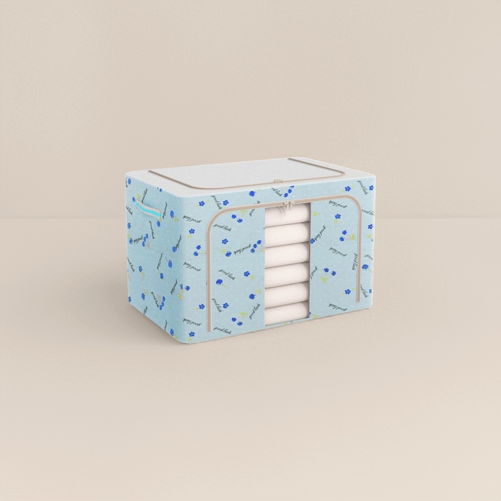 Blue cherry Oxford cloth storage box, large-capacity dust-proof organizing box, household storage box Application Scenario