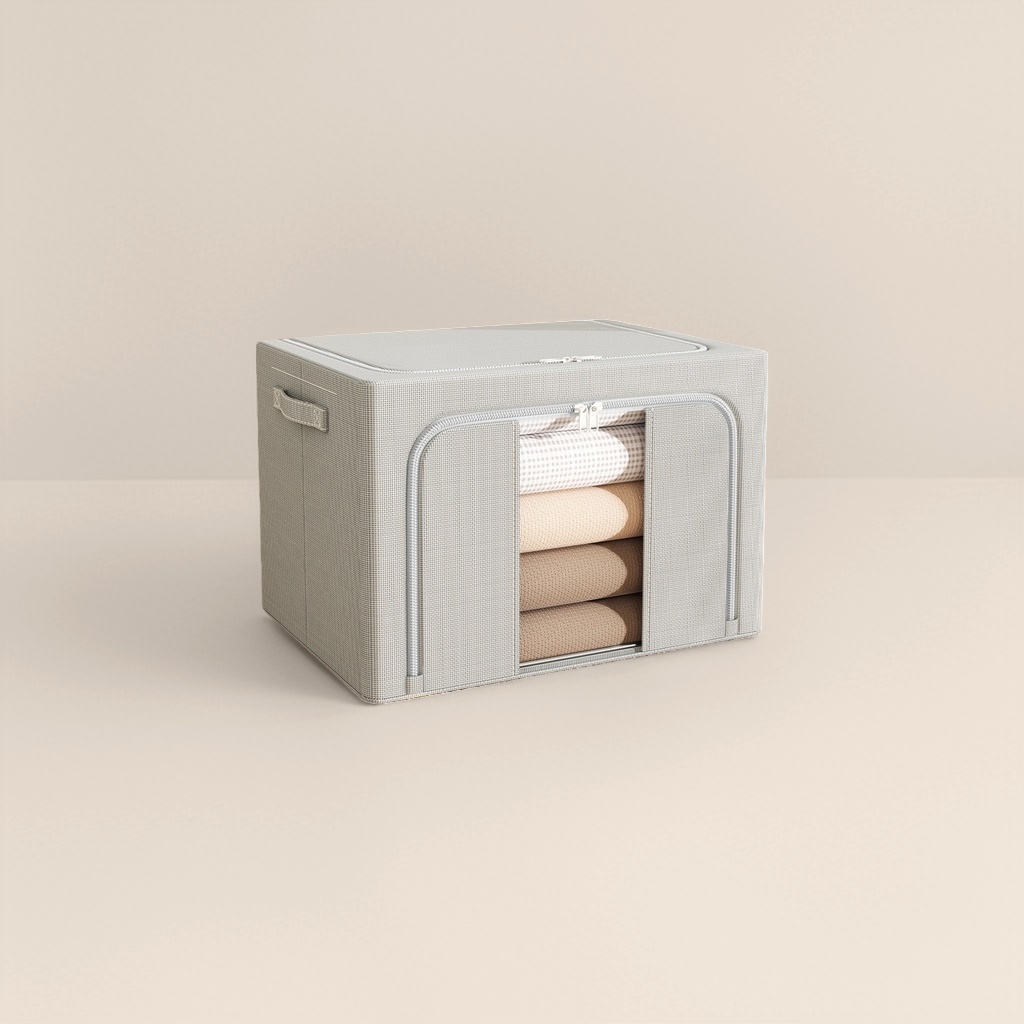 Gris plaid caja de almacenamiento caja organizadora de gran capacidad dormitorio salón universal details Picture