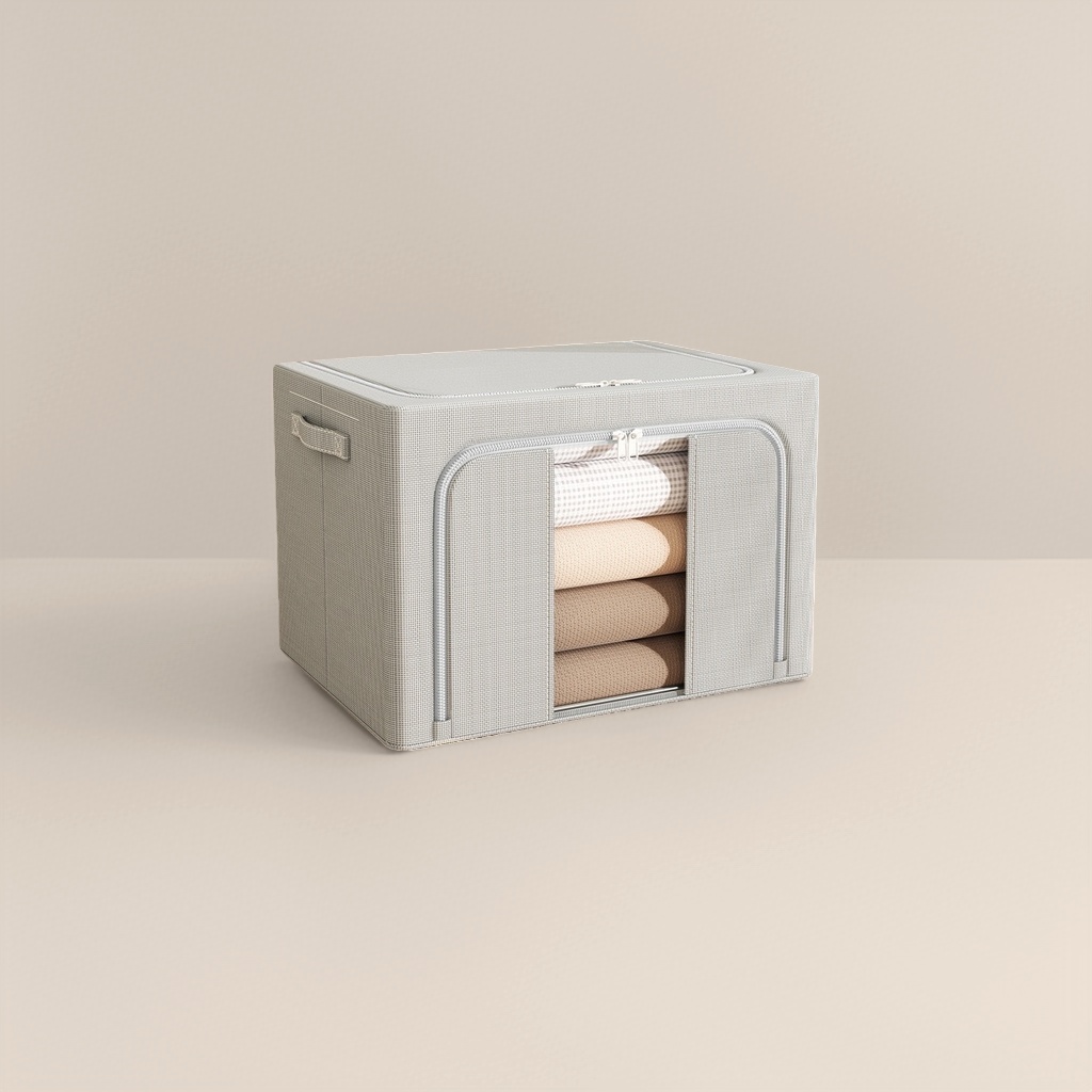 Gris plaid caja de almacenamiento caja organizadora de gran capacidad dormitorio salón universal Specification image