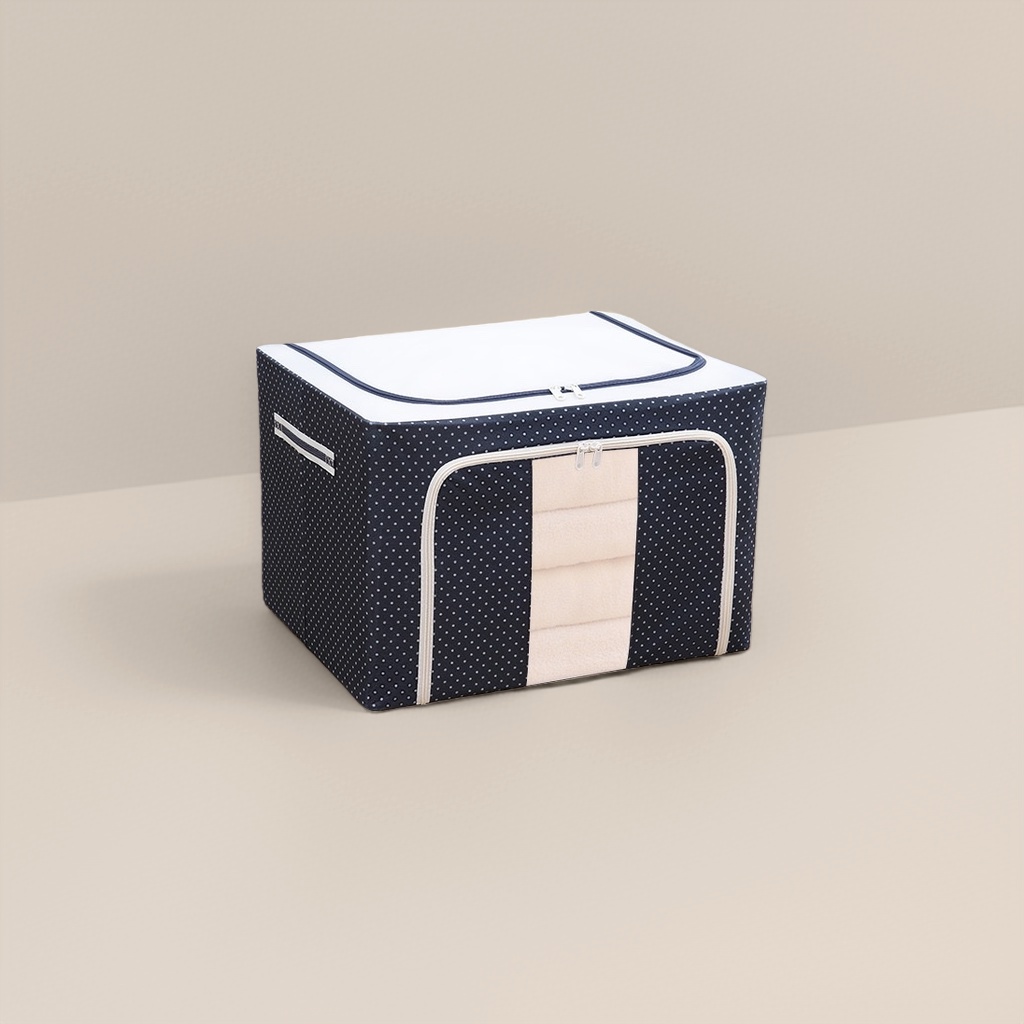Black and white polka dot storage box, large-capacity organizing box, foldable storage box, home storage products details Picture