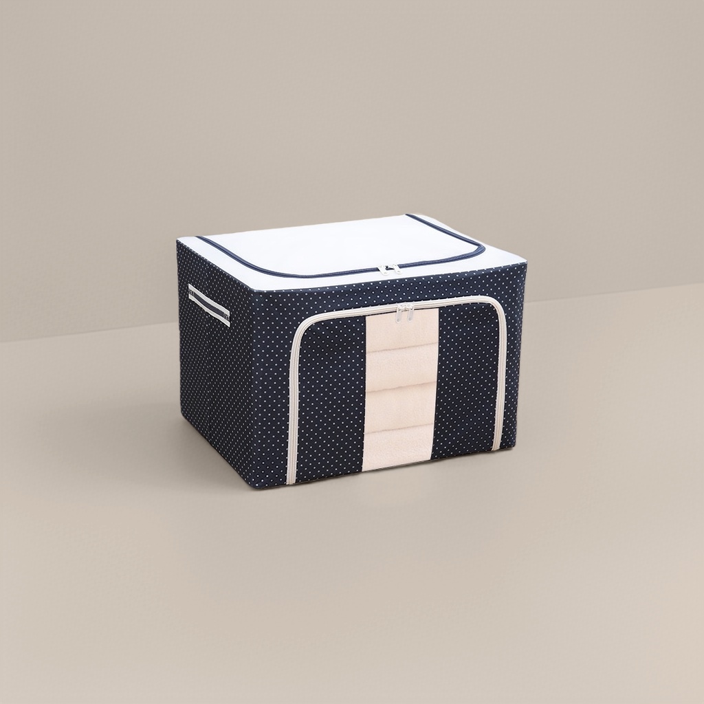 Black and white polka dot storage box, large-capacity organizing box, foldable storage box, home storage products