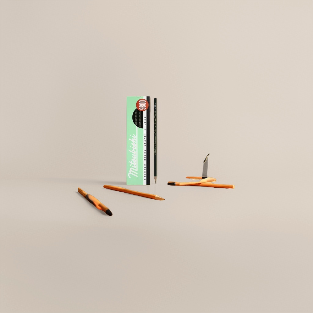 The student stationery is simple and practical with a green-packaged pencil case and a black and orange pencil set Application Scenario